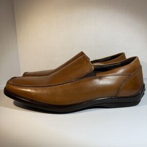 Natha Studio Square Toe Brown Leather Slip On Loafers Driving Moccasins Size 9 S